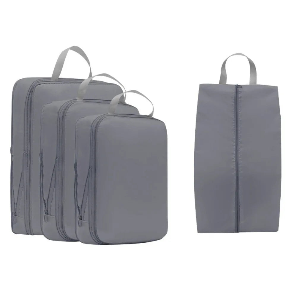 4pcs/set Large Capacity Luggage Compartment Packing Bag Multifunctional Lightweight Travel Storage Bag Cloth Separate