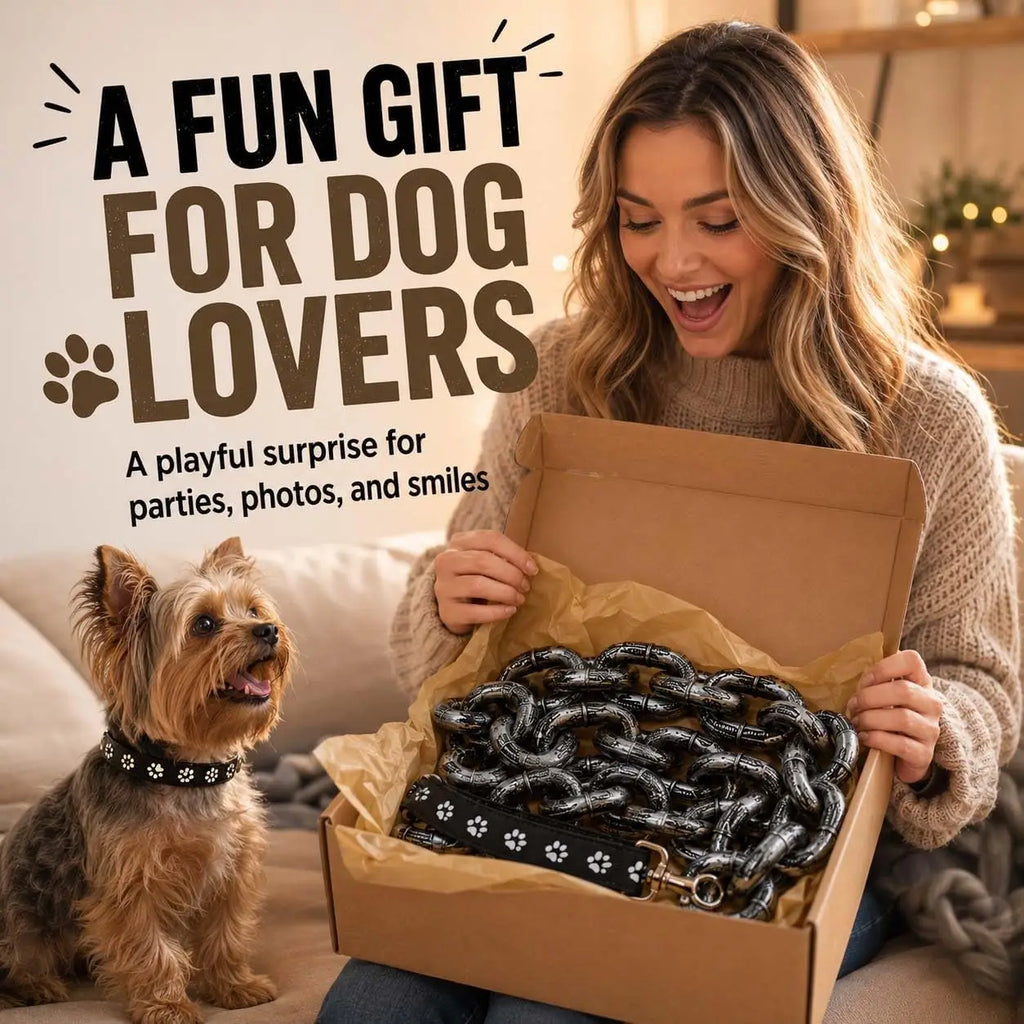 Fake Chain Dog Leash, Giant Chain Leash for Small Dog Funny, Big Chain Dog Leash Funny, Plastic Imitating Iron Chains