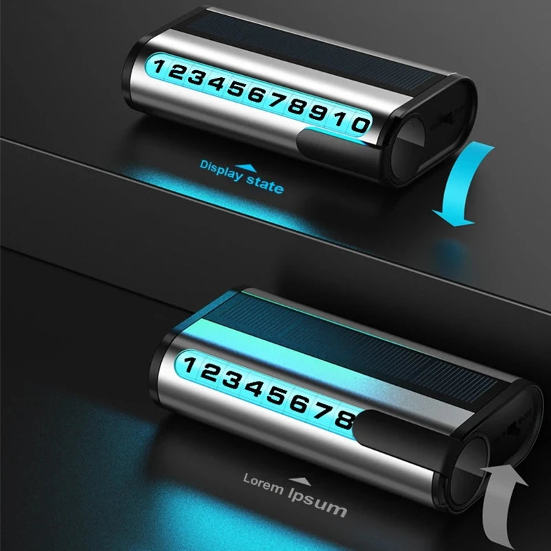 Car Temporary Stop Phone Number Card Parking Number Plate Luminous Auto Parking Card For BMW Audi Mercedes Benz Volkswagen VW
