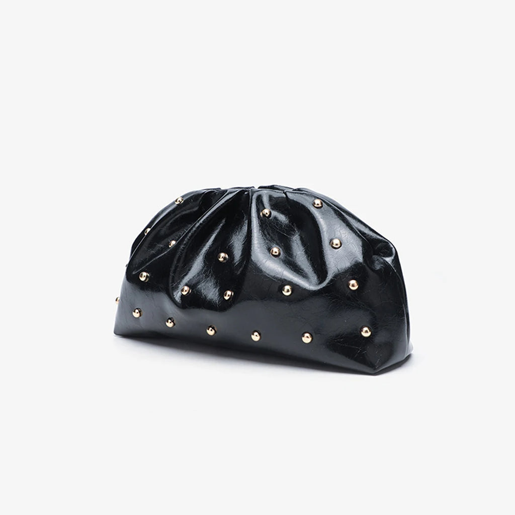 2025 New Women's Zipper Handbag Fashion Simple Multifunctional Clasp Bag Mushroom Nail Large Capacity Folded Cloud Dinner Bag