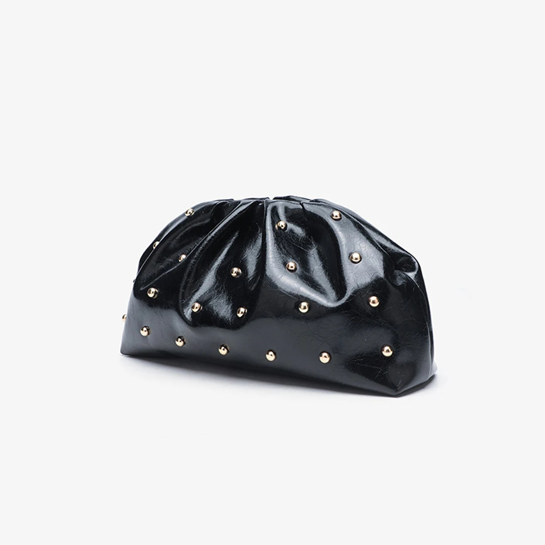 2025 New Women's Zipper Handbag Fashion Simple Multifunctional Clasp Bag Mushroom Nail Large Capacity Folded Cloud Dinner Bag