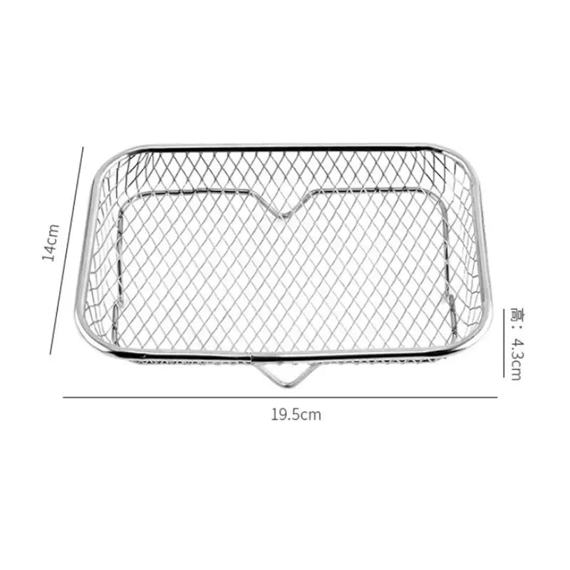 New Durable Stackable Air Fryer Rack Non-Stick Stainless Steel Airfryer Tray Grill Basket Kitchen Gadgets