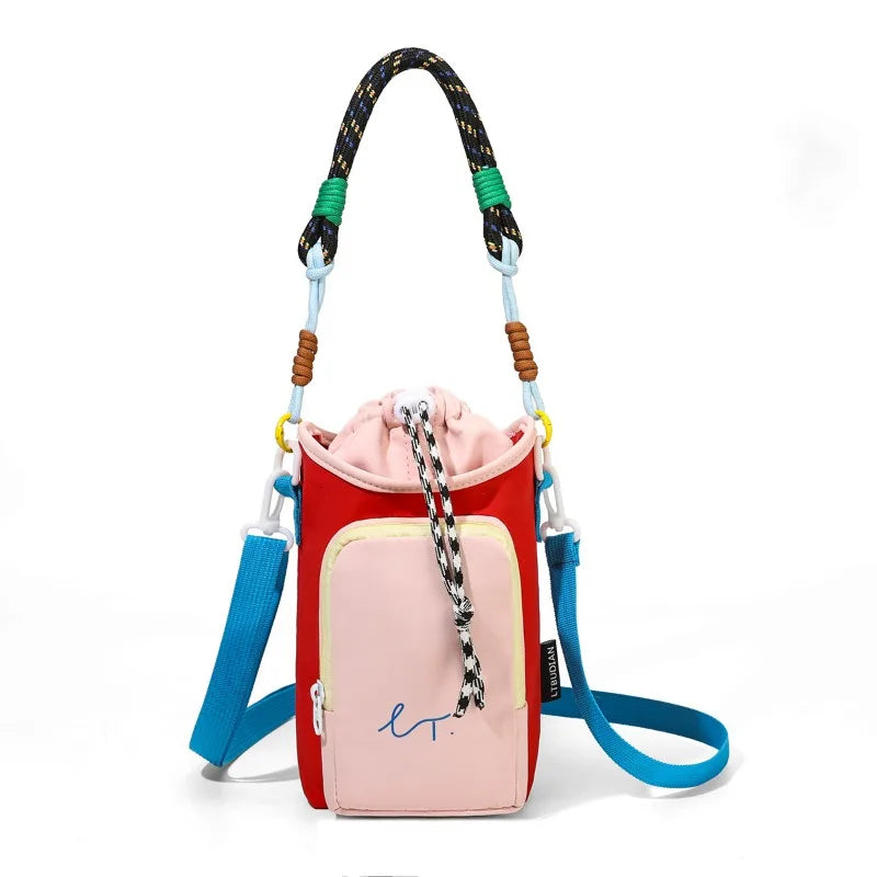 Lightweight Mini Crossbody Water Bottle Bag For Outdoor Sports Women Casual Simple Small Square Bag For Phone And Coin