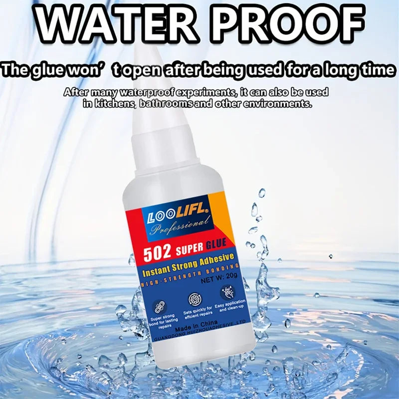 502 High-Strength Cyanoacrylate Glue Fast-Drying Adhesive for Automotive Bumpers, Metal & Plastic, Ideal for Repairs & DIYFixes