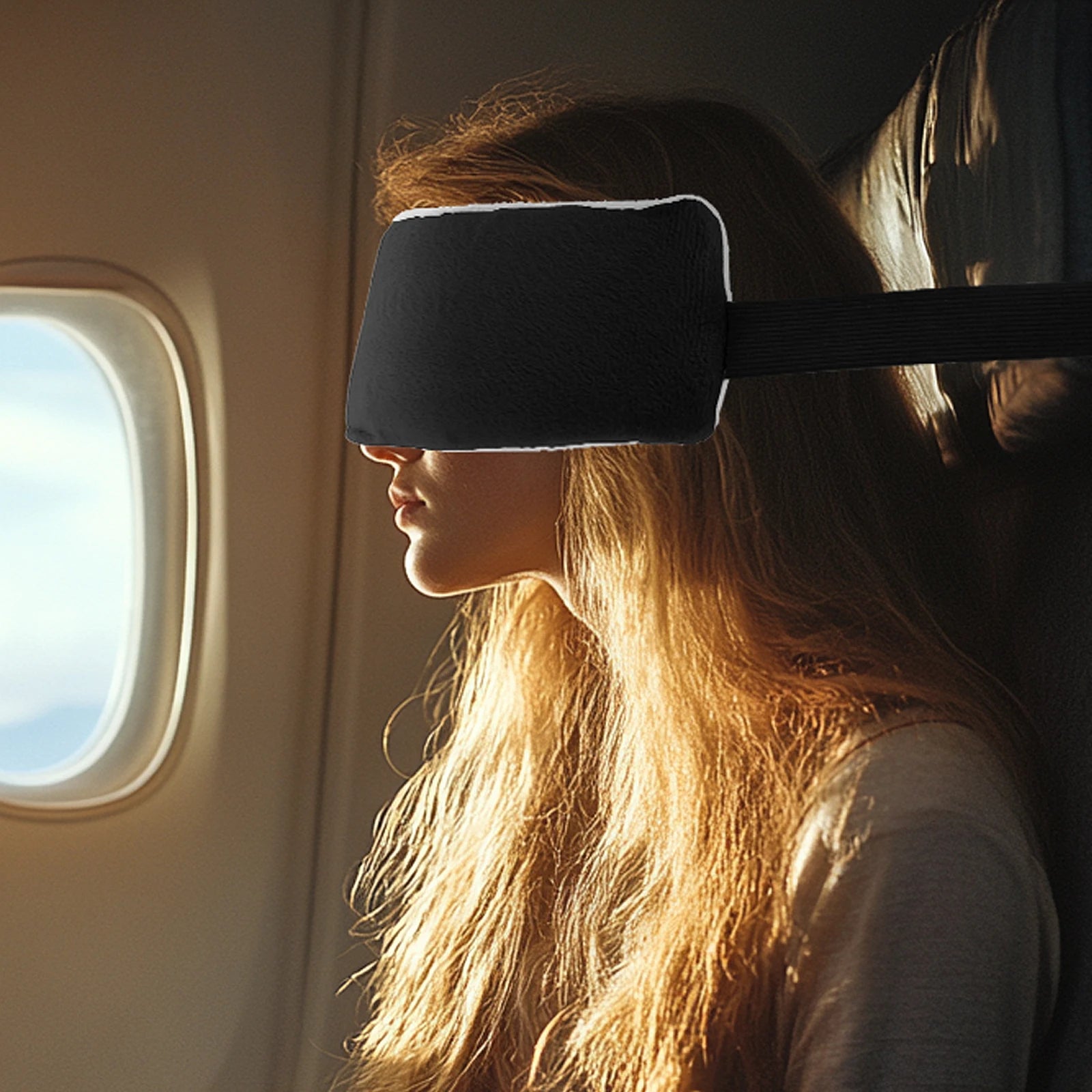 2Pcs Travel Pillow Neck Pillow Alternative Adjustable Head Support Strap Comfortable Airplane Head Straps for Airplanes and Cars