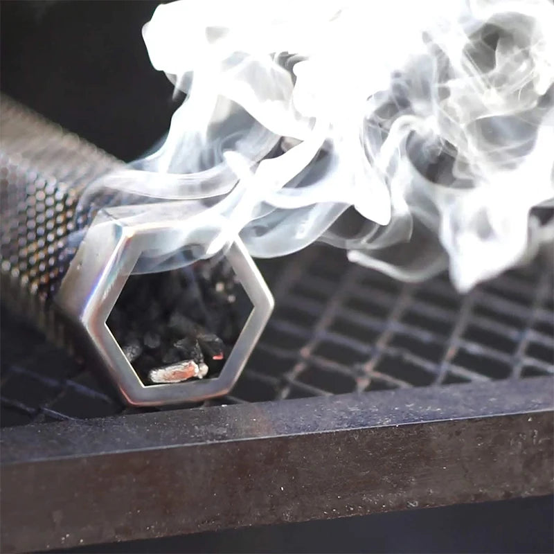 LMETJMA Hexagon Pellet Smoker Tube 12 inch Stainless Steel BBQ Wood Pellet Tube Smoker for Cold/Hot Smoking 5 Hours JT185