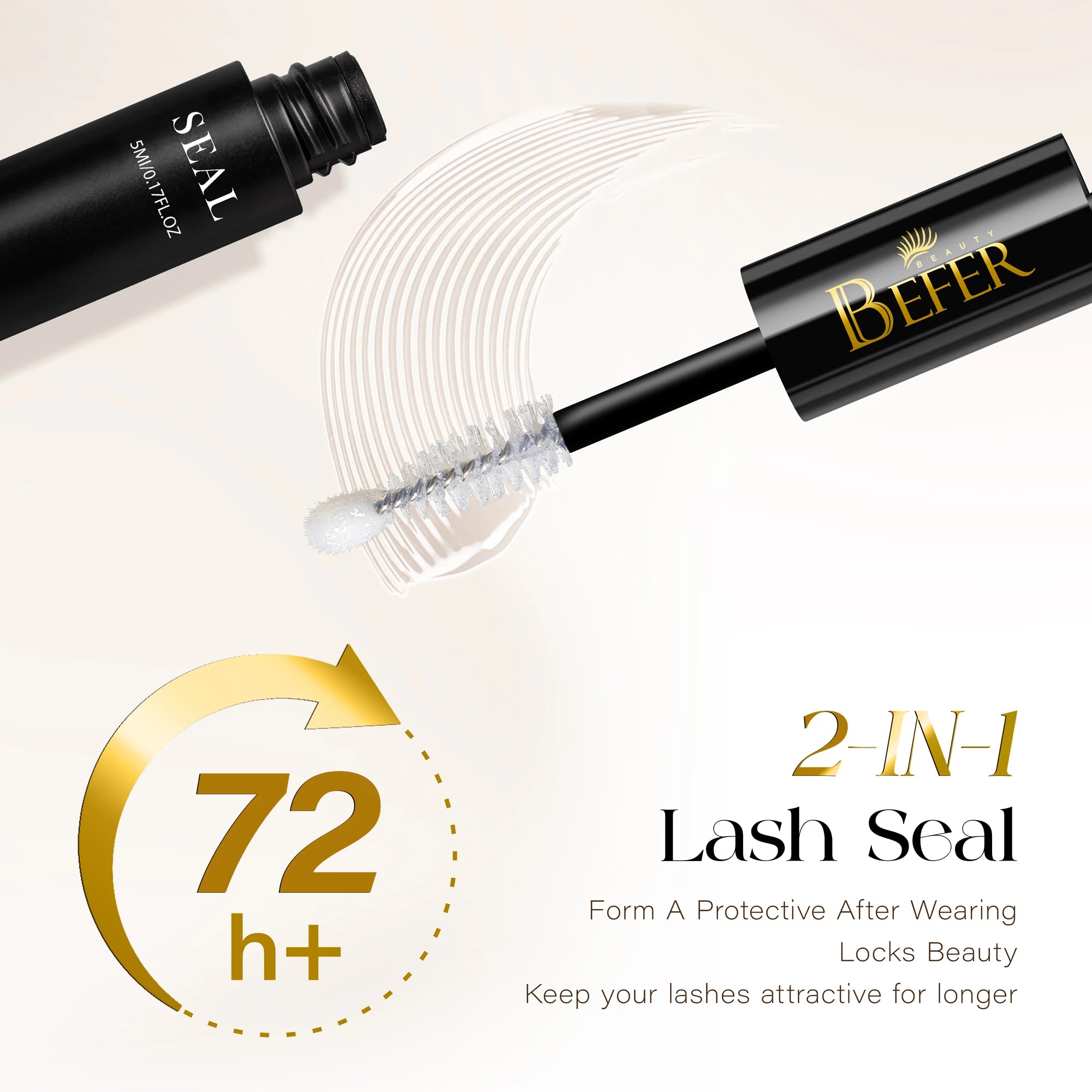 BEFER Glue For Eyelashes 2in1 Lash Bond And Seal Eyelash Glue+Eyelash Remover Waterproof Eyelashes Adhesives Strong Fixed Lash