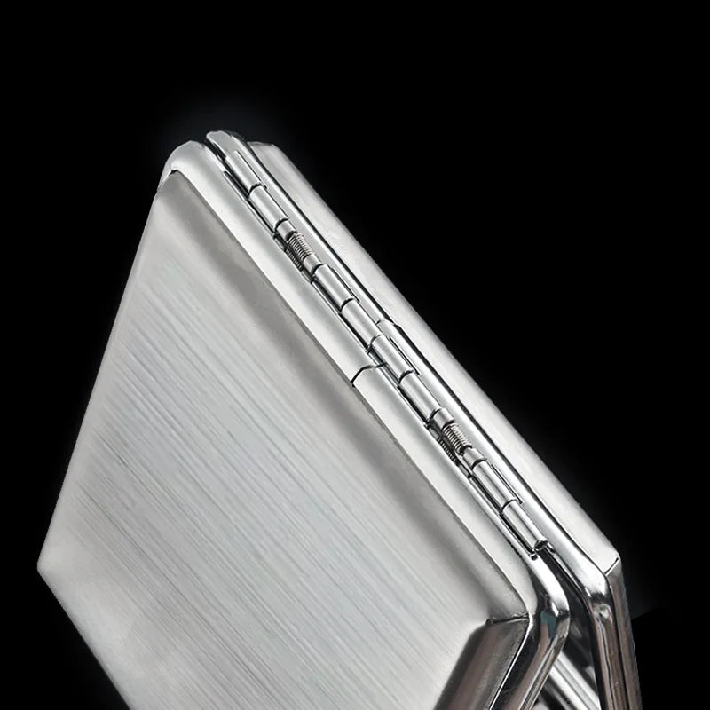 Brushed Metal Cigarette Case 20 Capacity Portable Storage Box Protective Case Smoking Accessories