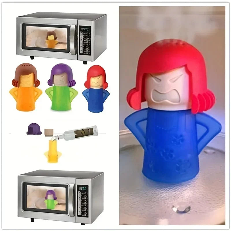 1PC Angry Mama Oven Steam Microwave Cleaner Easily Remover Oil Dirt Fridge Deodorizer For Kitchen Cleaning Tool Useful Household