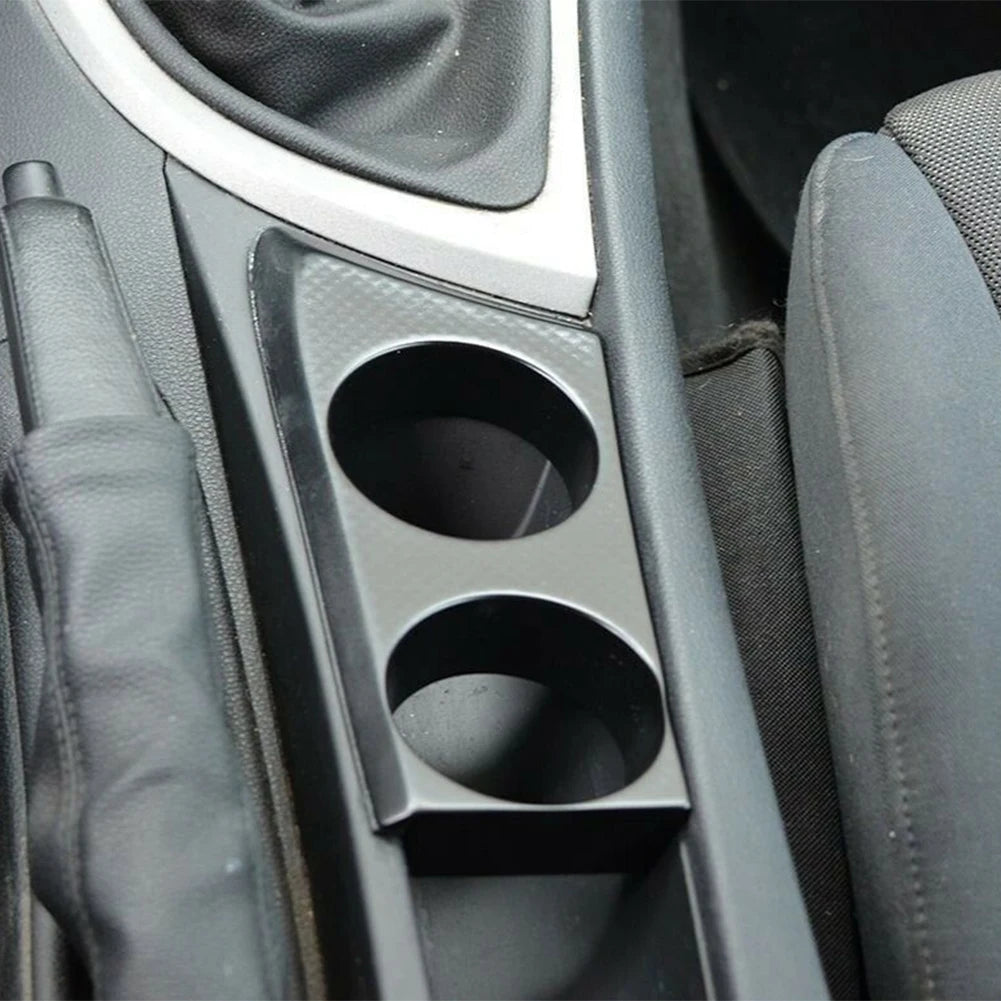 Water Cup Holder Panel Decor Cover Gloss Black Car Cup Holder Stand Carbon Fiber for BMW E81 E82 E87 E88 1 Series 2004-2011 LHD