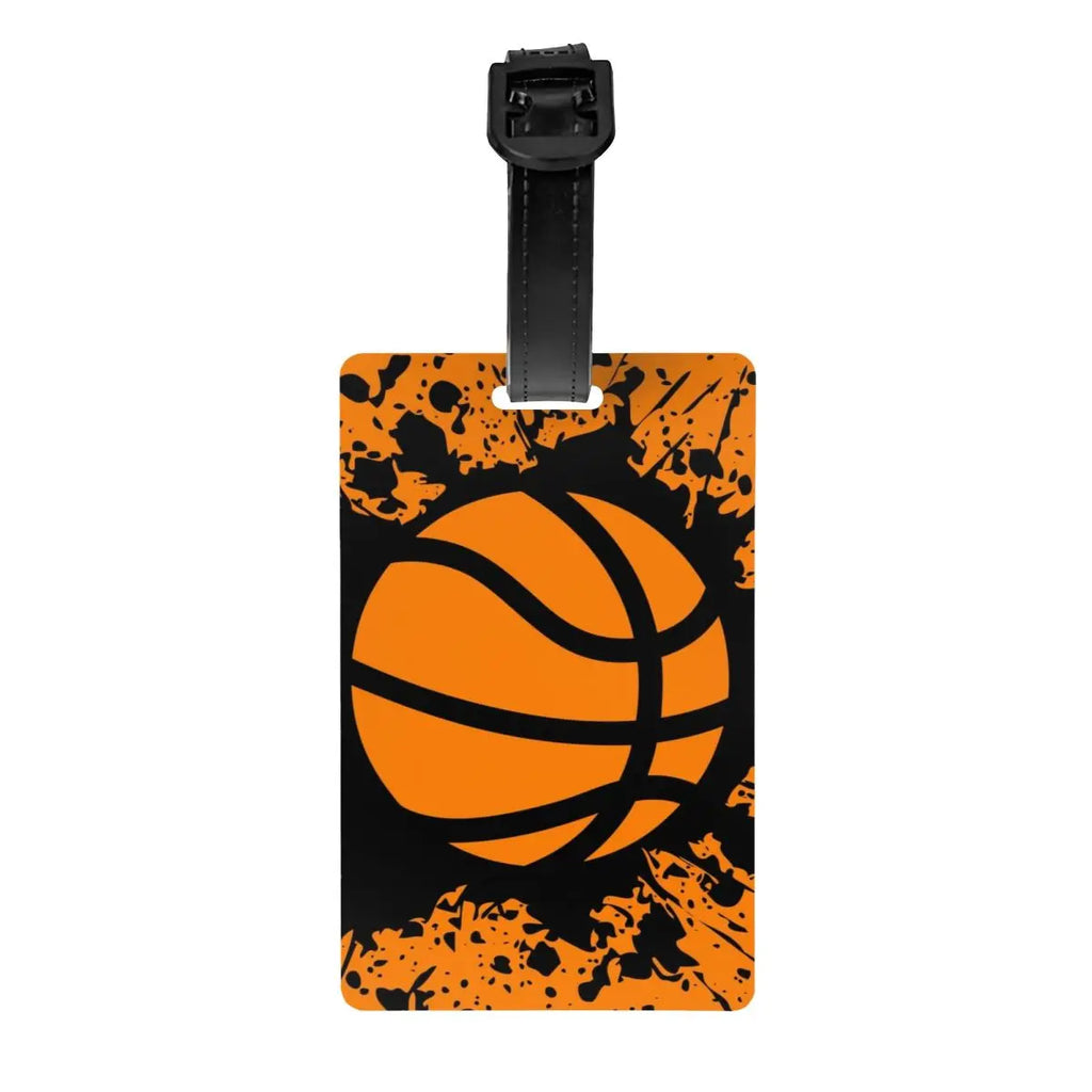 Custom Basketball Dots Round Luggage Tag Privacy Protection Physical culture Baggage Tags Travel Bag Labels Suitcase