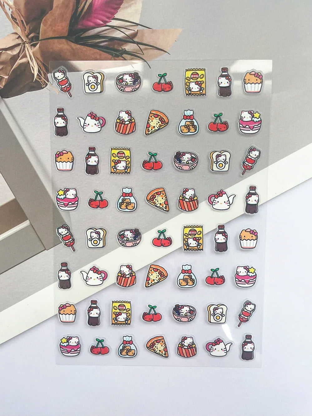 Mini Hellokitty Fruit Food Pixel Art Style Luggage Tags Stickers Nail Art Diy Phone Case Laptop Keyboard Buttons Cute Stickers