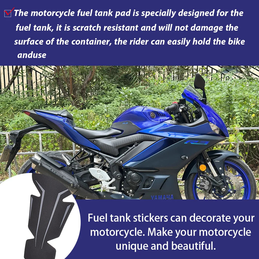 For YAMAHA YZF R3 YZF-R3 2019-2025 2023 Tank Pad Motorcycle Side Grips Gas Fuel Oil Kit Knee Stickers Decals Protector Sticker