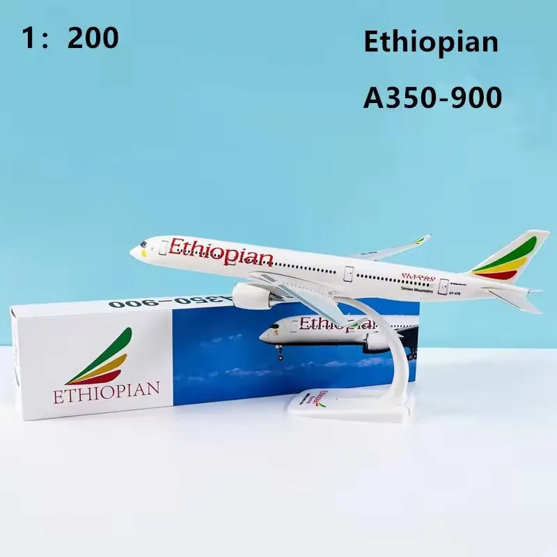 1:200 Scale A350-900 Delta/ETHIOPIAN/QATAR Airline Air With Base Plastic Assembly Aircraft Model Toy Collection Display Gifts