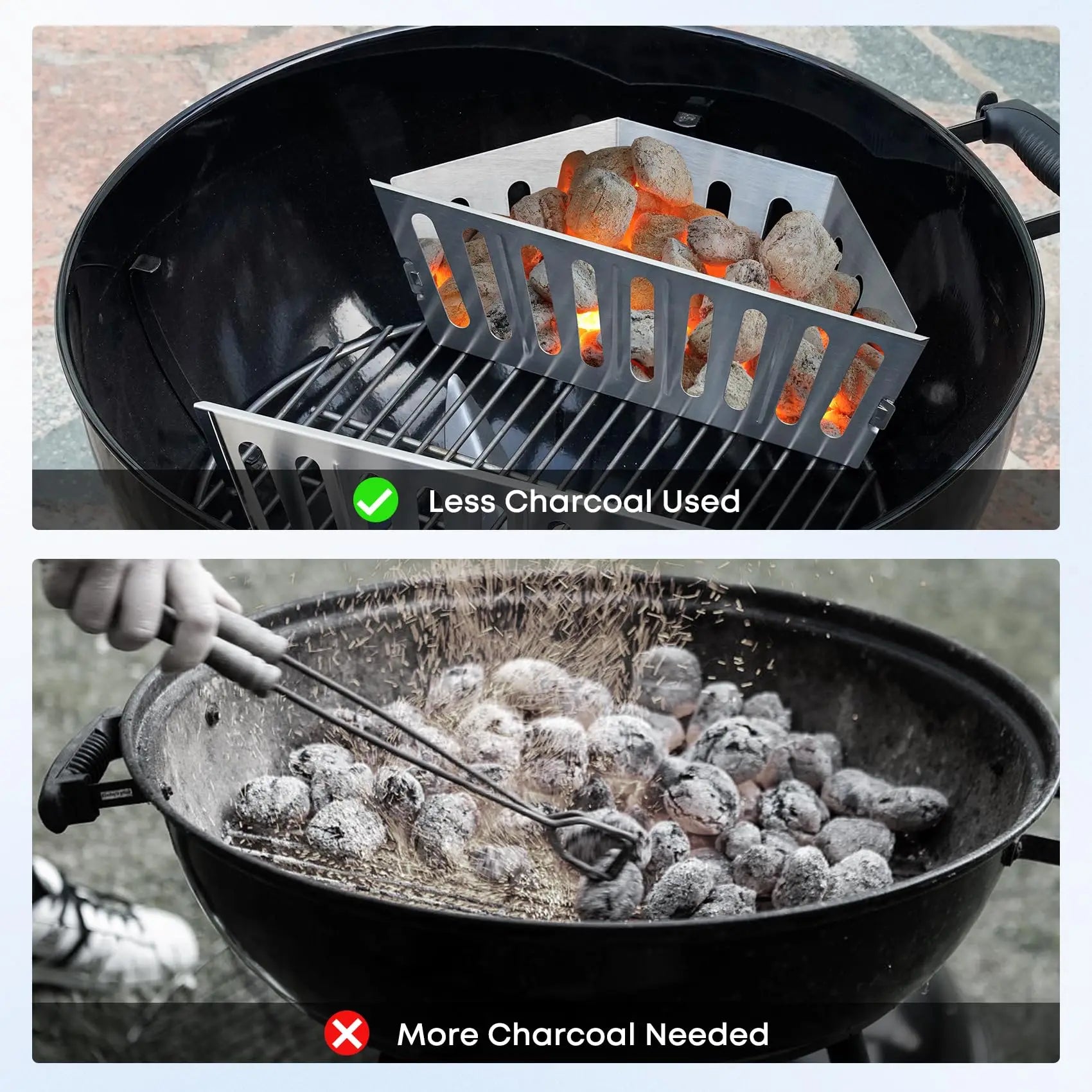 BBQ Stainless Steel Charcoal Basket for Weber Char-Basket Charcoal Holders Compatible with Weber 22 inch Charcoal Container