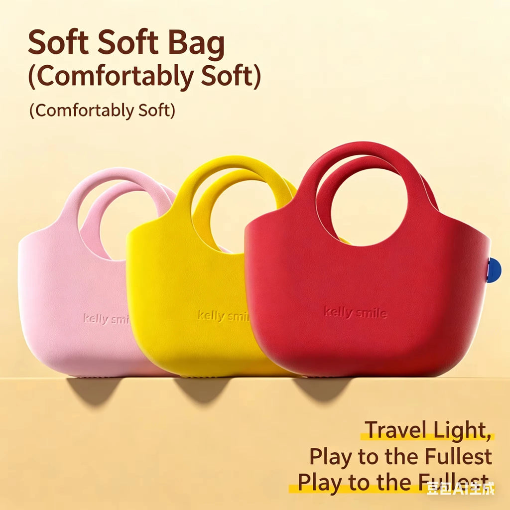 2026 New Fashion Beach Bag Waterproof Swimming Basket Bag EVA High-Capacity Handbag Lightweight Storage Bag Commute Shopping