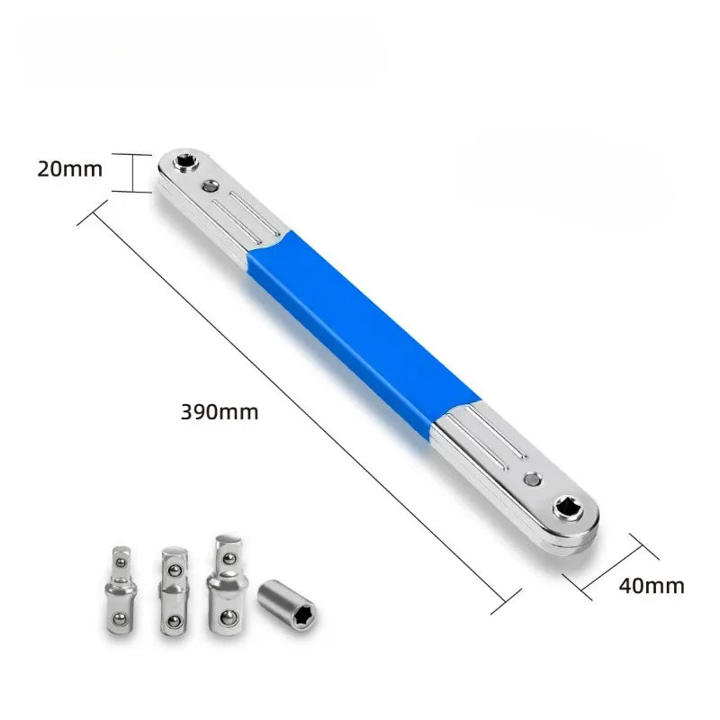Compact Offset Extension Wrench Dual Purpose Adapter Chrome Vanadium Steel Hand Tool for Impact Socket Ratchet Car Repair