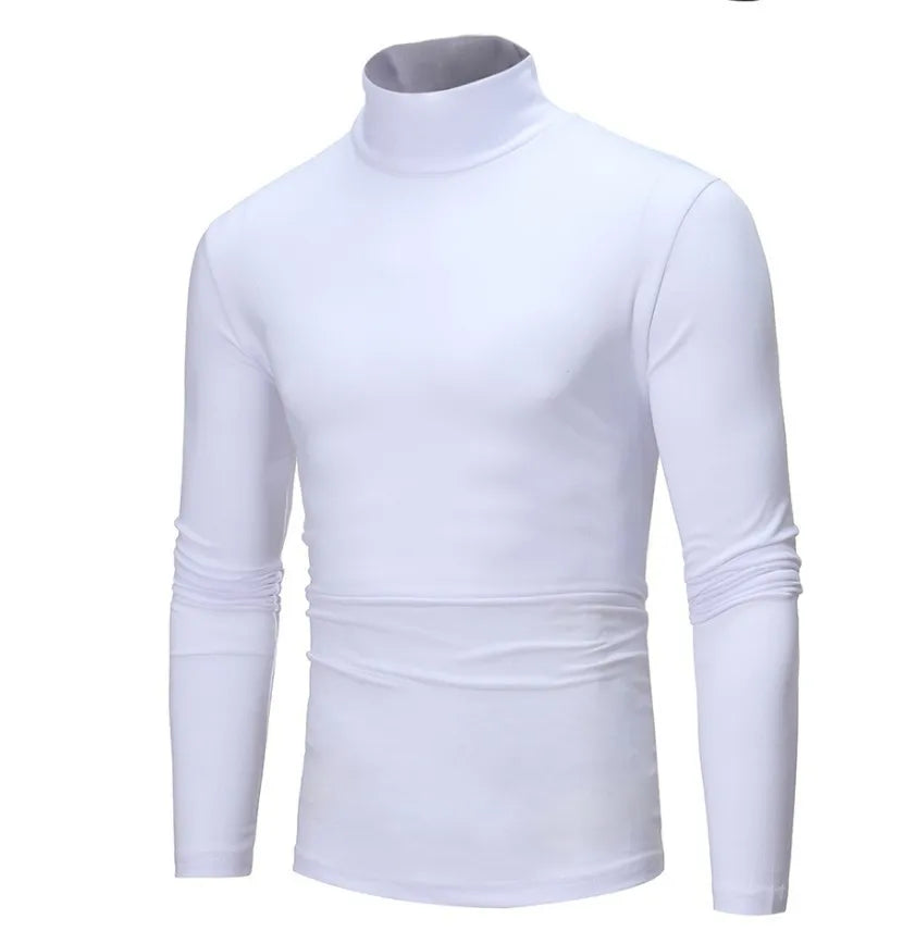 Thermal Underwear Tops Men Winter Clothes Thermal Shirt Autumn Men's Winter Tights High Neck Thin Slim Fit Long Sleeve T-shirt ﻿
