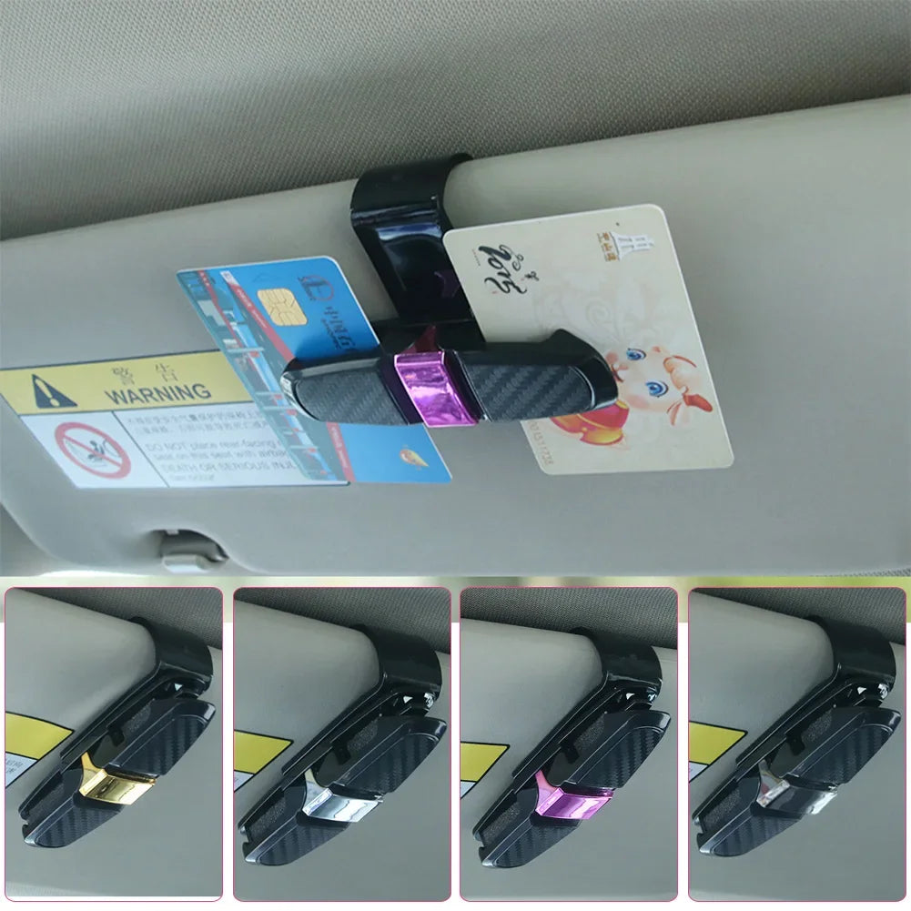 Car Glasses Case Auto Sun Visor Glasses Holder Sunglasses Clip Card Holder Eyeglasses Accessories Car Accessories Interior