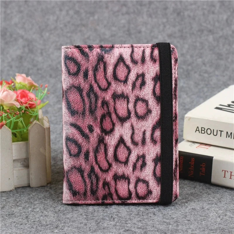 Passport Cover With Bandage Waterproof Passport Clip Built-in RFID Shielding Leopard Print Passport holder Travel Accessories