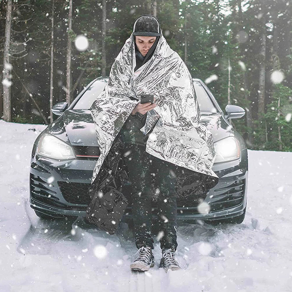 RHINO RESCUE Survival Emergency Blanket | Reflective Thermal Gear for Trauma, Hiking & Disaster Prep | Compact & Waterproof