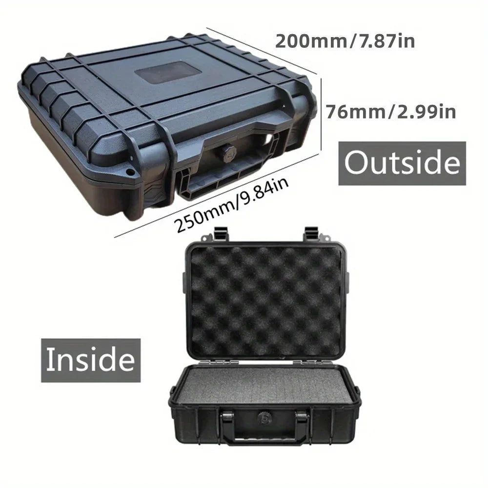 Hard Shell Waterproof Organizer Box, Portable Impact Resistant Toolbox for Hardware Accessories and Instruments