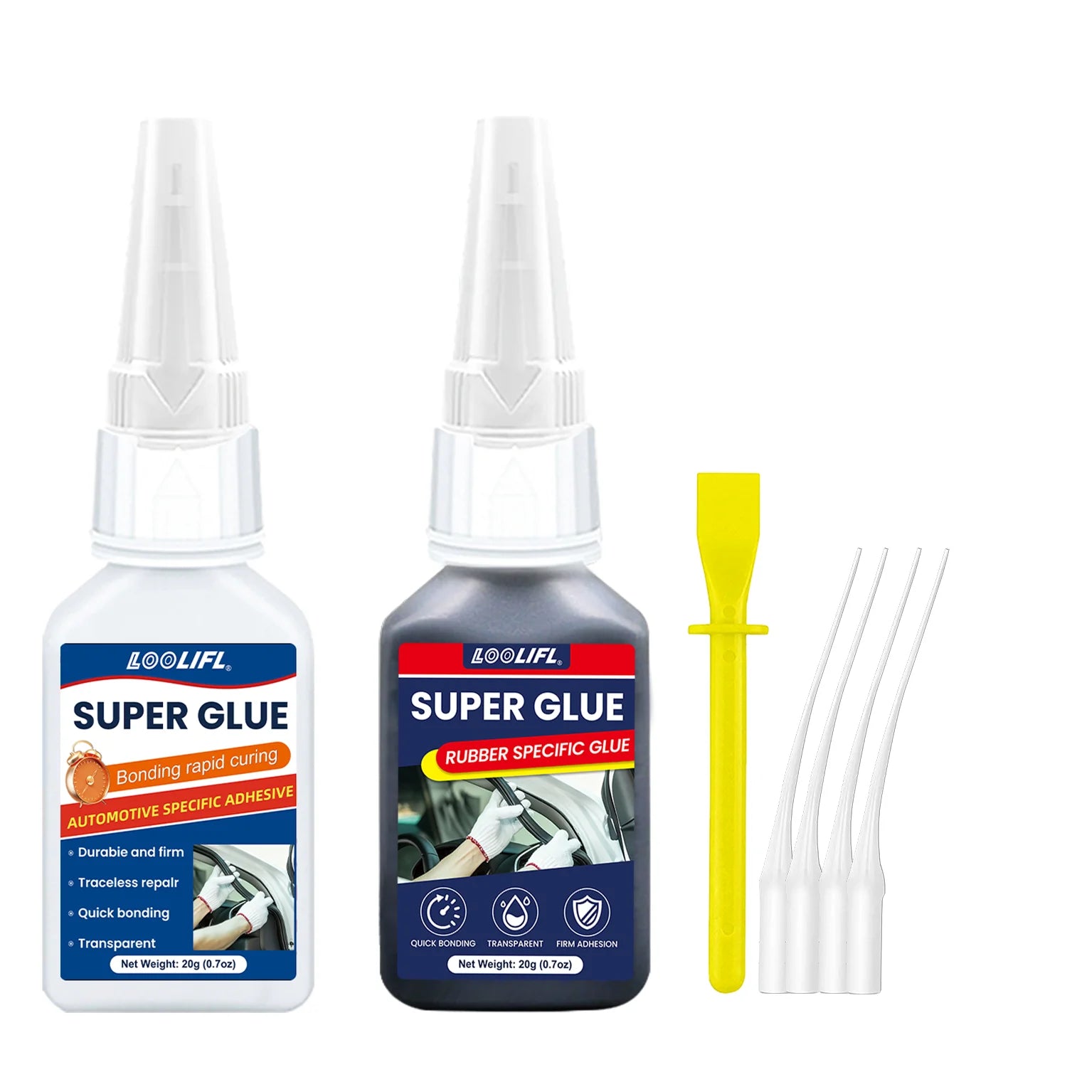 LOOLIFL, Super glue, rubber, tire adhesive, black has ductility, high temperature resistance, transparency and high strength