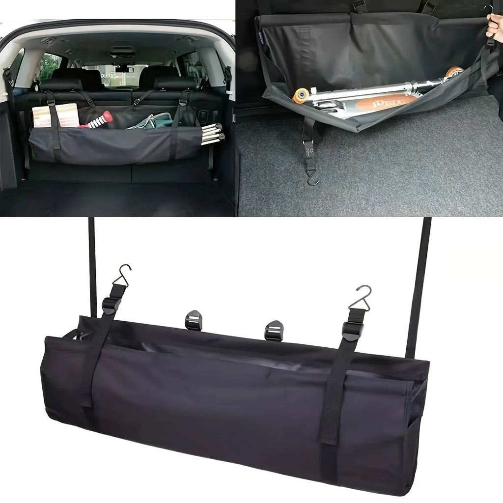 Adjustable Car Trunk Organizer Backseat Storage Bag Net High Capacity Multi-use Oxford Automobile Seat Back Organizers Universal