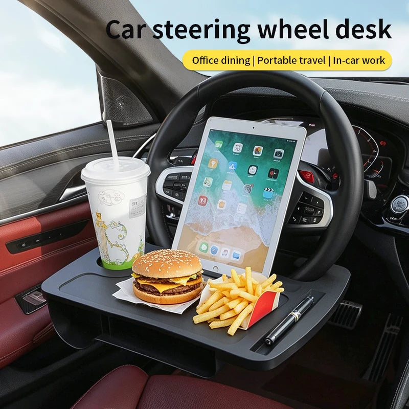 1PCS Portable Car Laptop Computer Desk Mount Stand Eat Work Car Steering Wheel Dining Table BracketDrink Food Coffee Tray Board