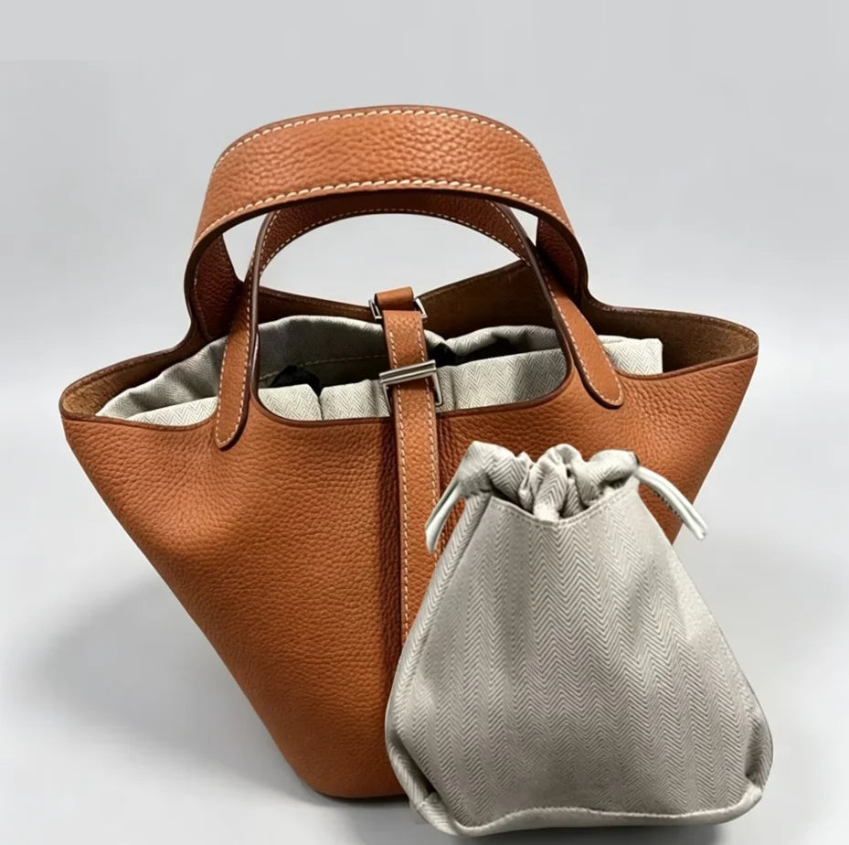 Real Leathe Women Bags Handbags Bucket Bag New Fashion Tote Bag Genuine Leather Luxury Desginer Big Size Large Lady Hand Bags