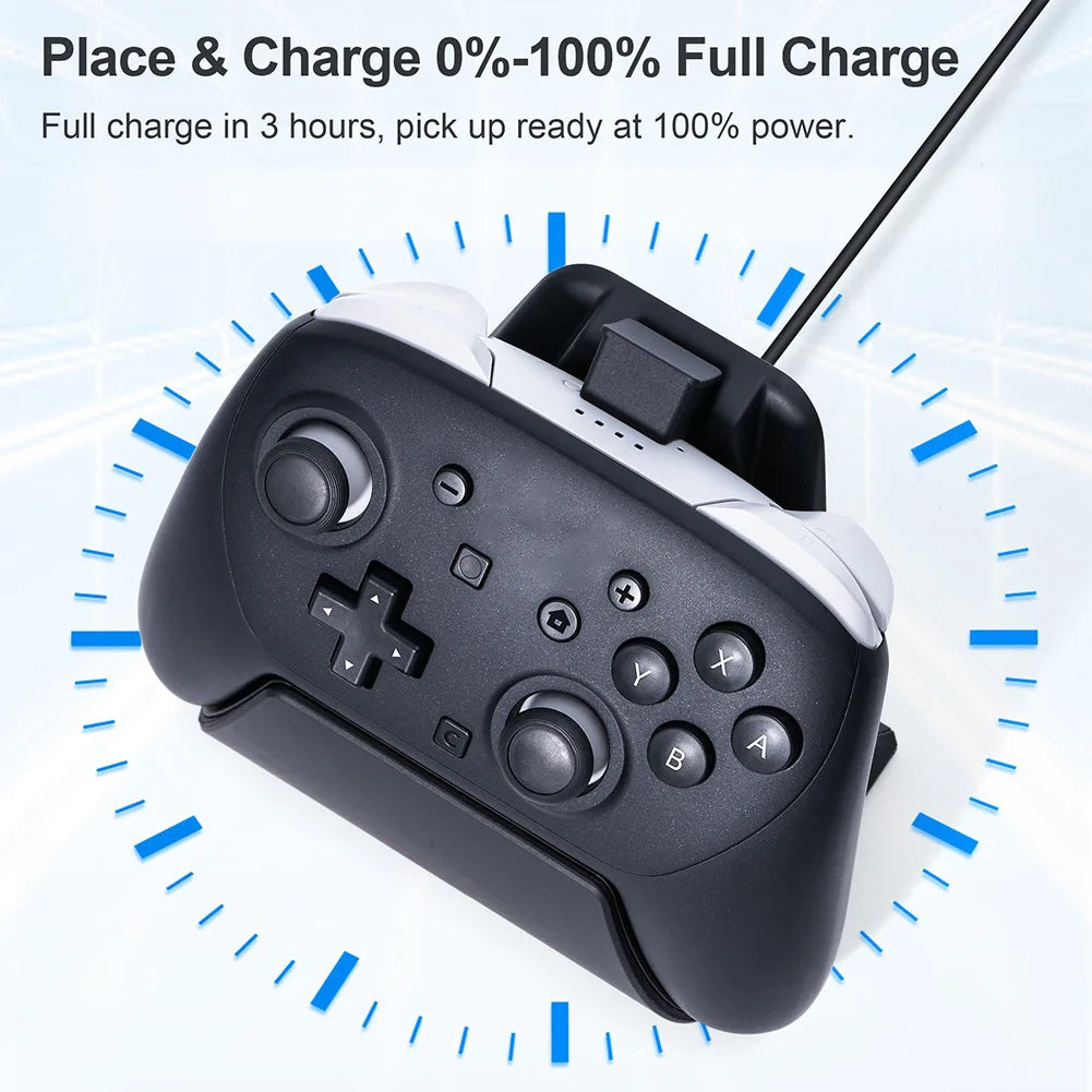 Controller Charging Dock Compatible For Switch 2 Pro Controllers Charging Stand Fast Charging Station W/ LED Indicator & Adapter