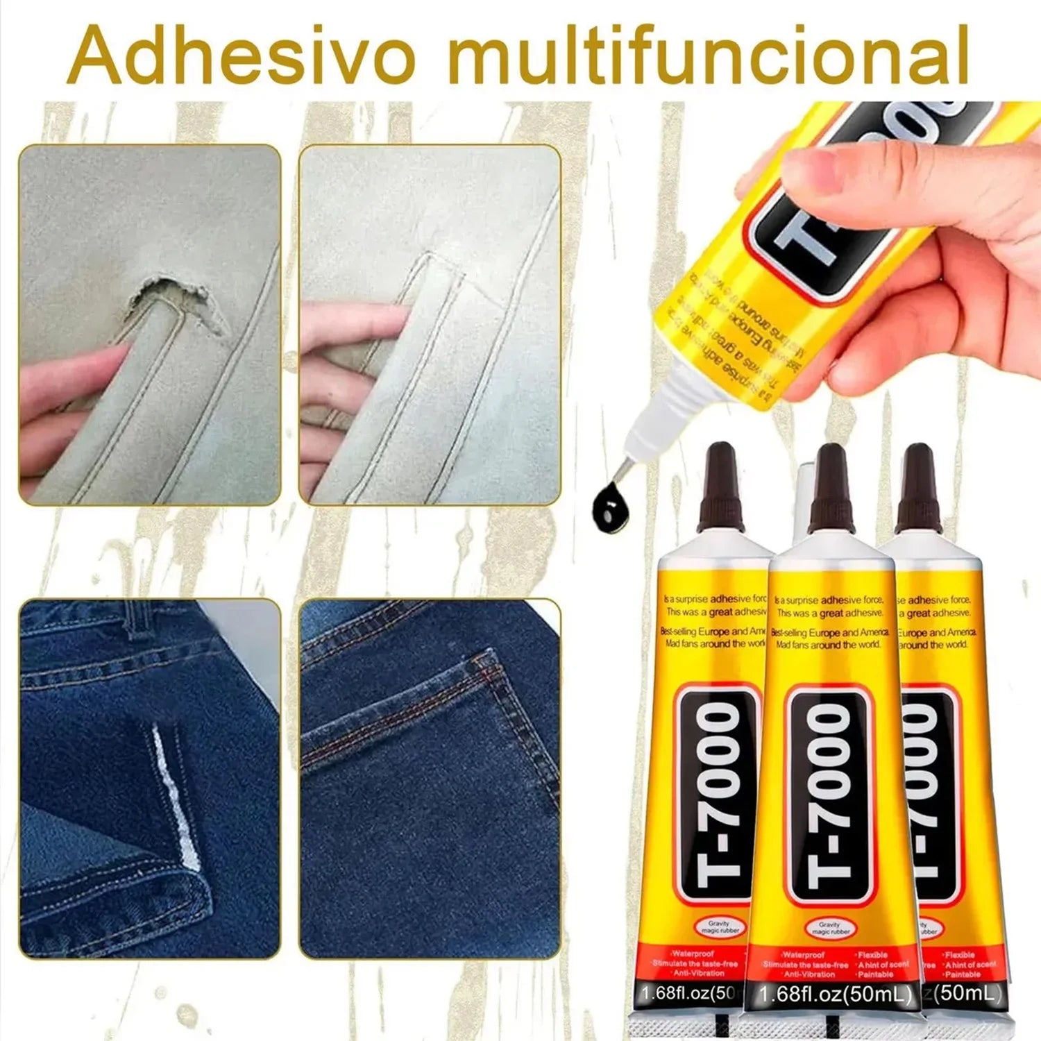 T-7000 Black Adhesive Glue High Performance Waterproof Adhesive for Precision Repairs, Perfect for Phone, Electronics, Jewelry,