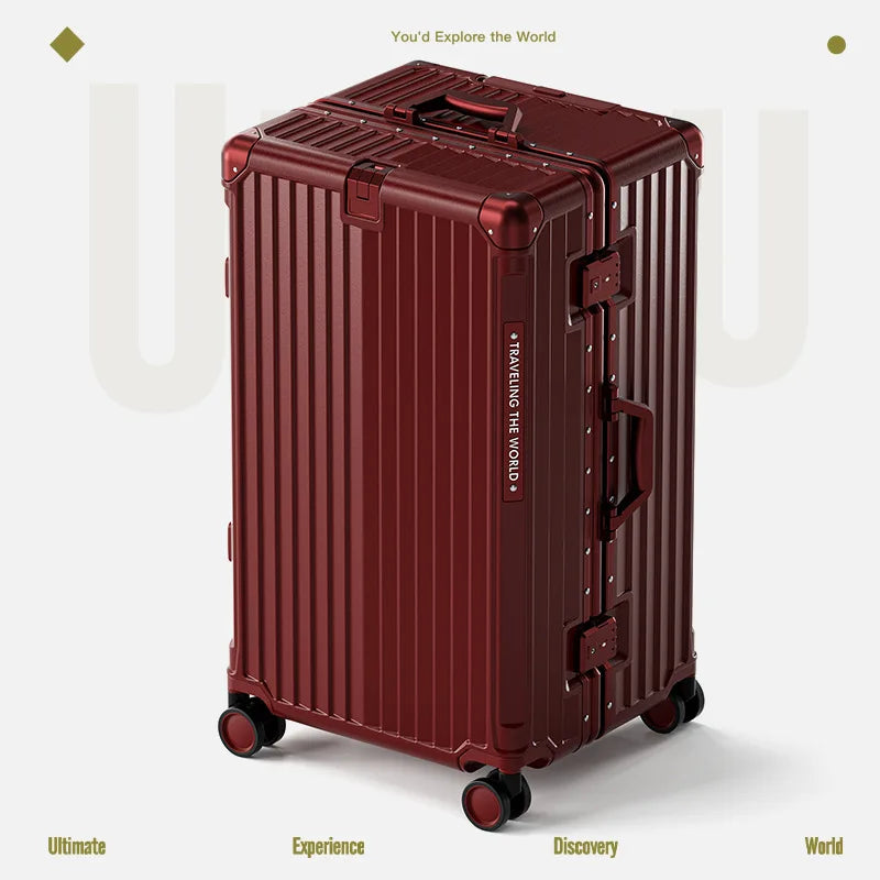 Multifunctional Suitcase Large Capacity 30inch Thickened Sturdy Aluminum Frame Travel Suitcase Trolley Case Extra Large Luggage