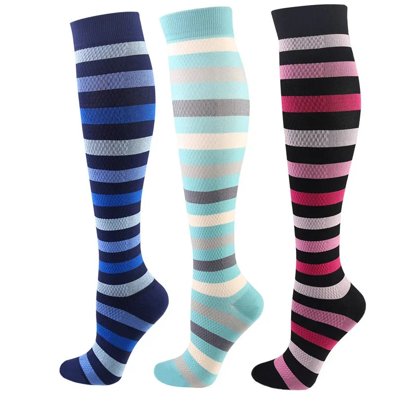 Unisex Compression Socks for Men and Women Medical Diabetes Varicose Veins Sports Socks for Running Cycling Travel Flight Yoga