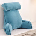 Large backrest reading pillow with arm and neck pillow filled with pearl cotton for comfortable and full support.