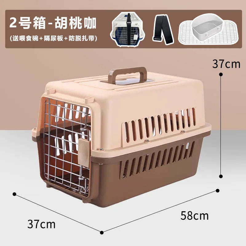 ‌Large Dog Crate for Air Travel - Pet Carrier with Wheels, Foldable Kennel for Golden Retriever, Airline Approved Portable Cage