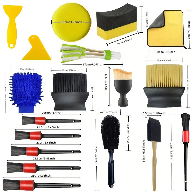 Auto Cleaning Tool Honeycomb Sponge Chenille Car Wash Gloves Dust Removal Brush Long Cleaning Brush Kit