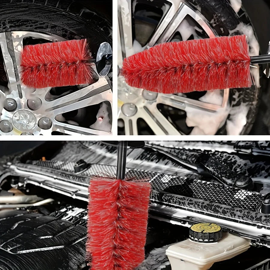 Car Wheel Wash Brush Multifunction Car Wheel Rim Tire Cleaning Brush Soft Non Scratch Auto Care Detailing Washing Tools