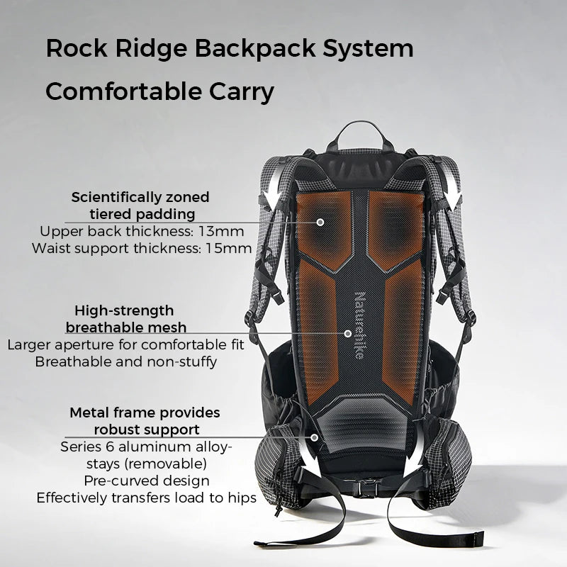 Naturehike Rock 2.0 Hiking Backpack Large Capacity Outdoor Backpack for Leisure Sports and Travel Climbing Camping Backpack