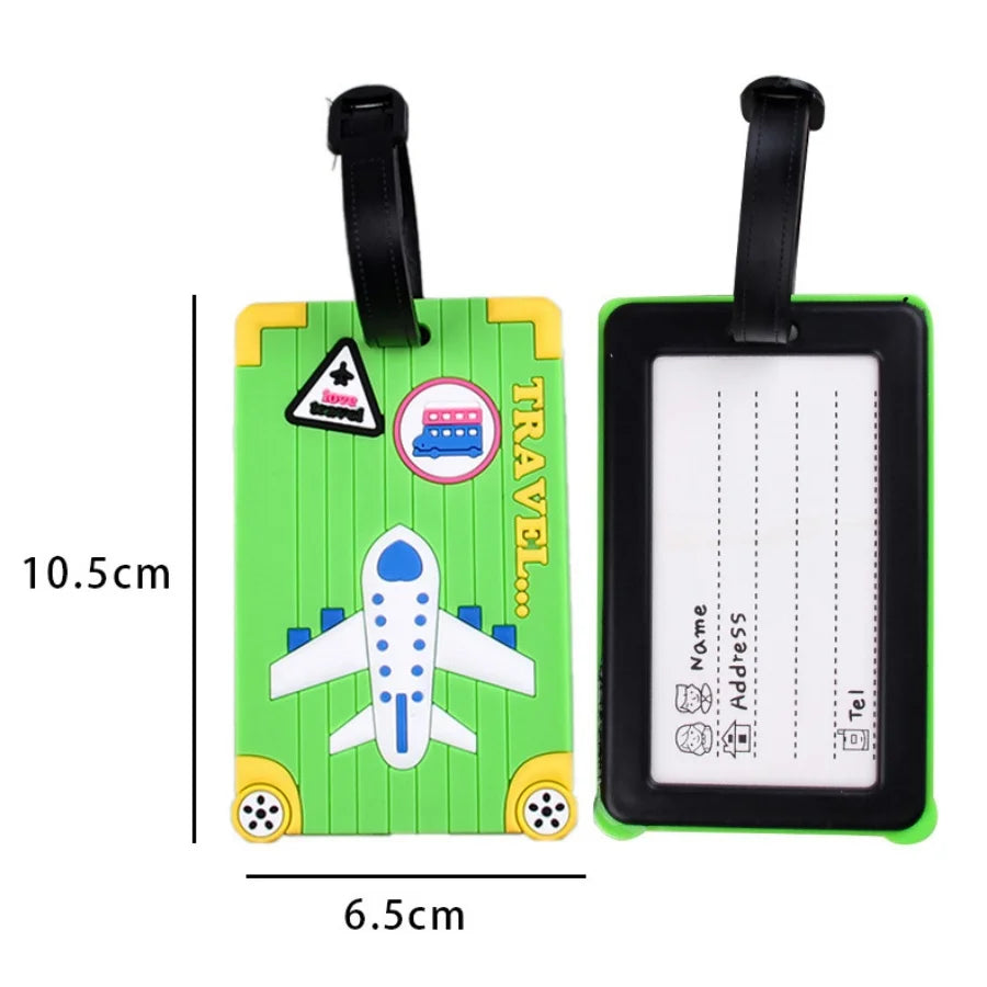 Soft PVC Luggage Tags Plane Pattern Cute Luggage Tag Creative Suitcase Tag Cartoon Boarding Passes Airplane Travel Accessories