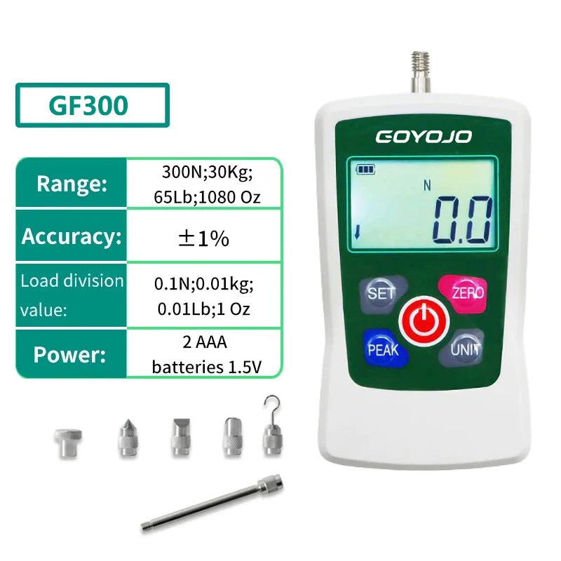 500N Digital Force Gauge High-Precision Push-Pull Meter for Tension & Compression Testing (N, Kg, Lb, Oz) for Material Testing