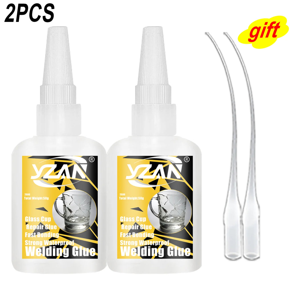 Glass Glue Clear Waterproof Strong Crack Repair Adhesive for Drinking Cup Wine Glass Mug Vase Glassware DIY Glass Craft Ornament
