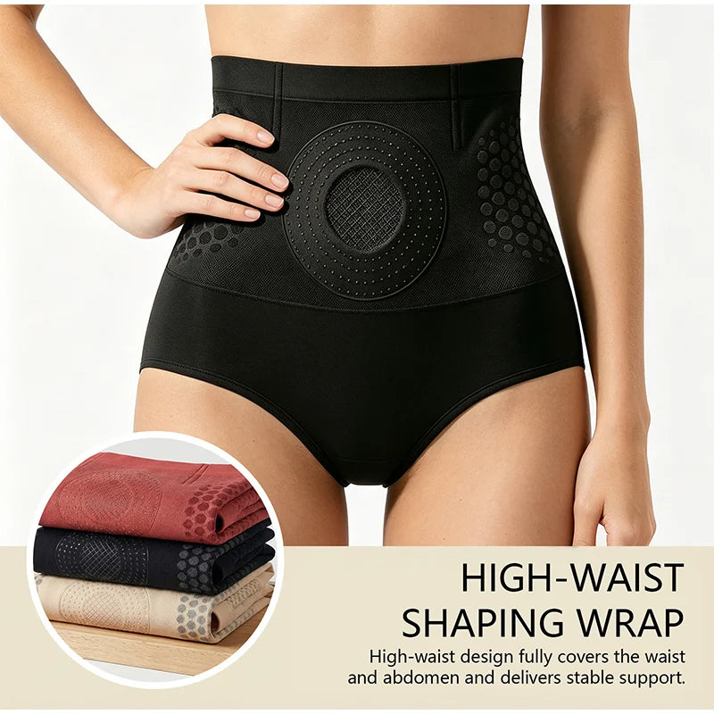 Seamless Honeycomb Tummy Control Panties High Waist Soft Comfortable Breathable Skin Friendly Shapewear Underwear Multicolor