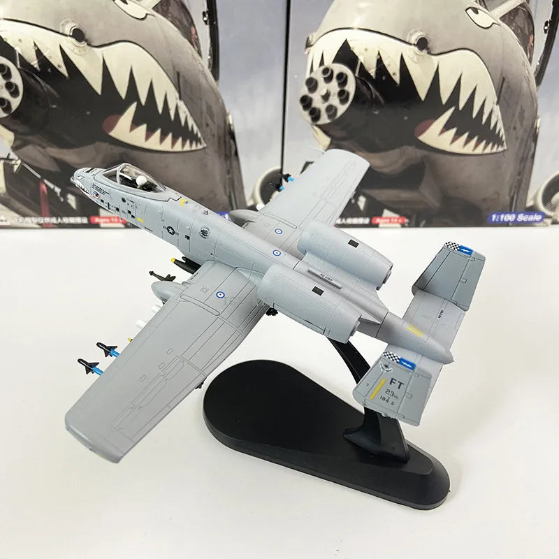 1/100 Scale US A-10 A10 Thunderbolt II Warthog Hog Attack Plane Fighter Diecast Metal Aircraft Model For Display Collections