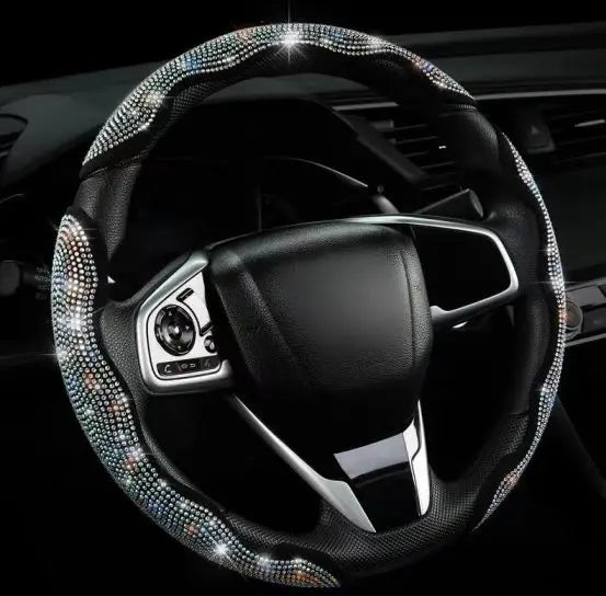 Popular diamond-encrusted steering wheel buckle, fashionable sports, butterfly design, non-slip and wear-resistant design
