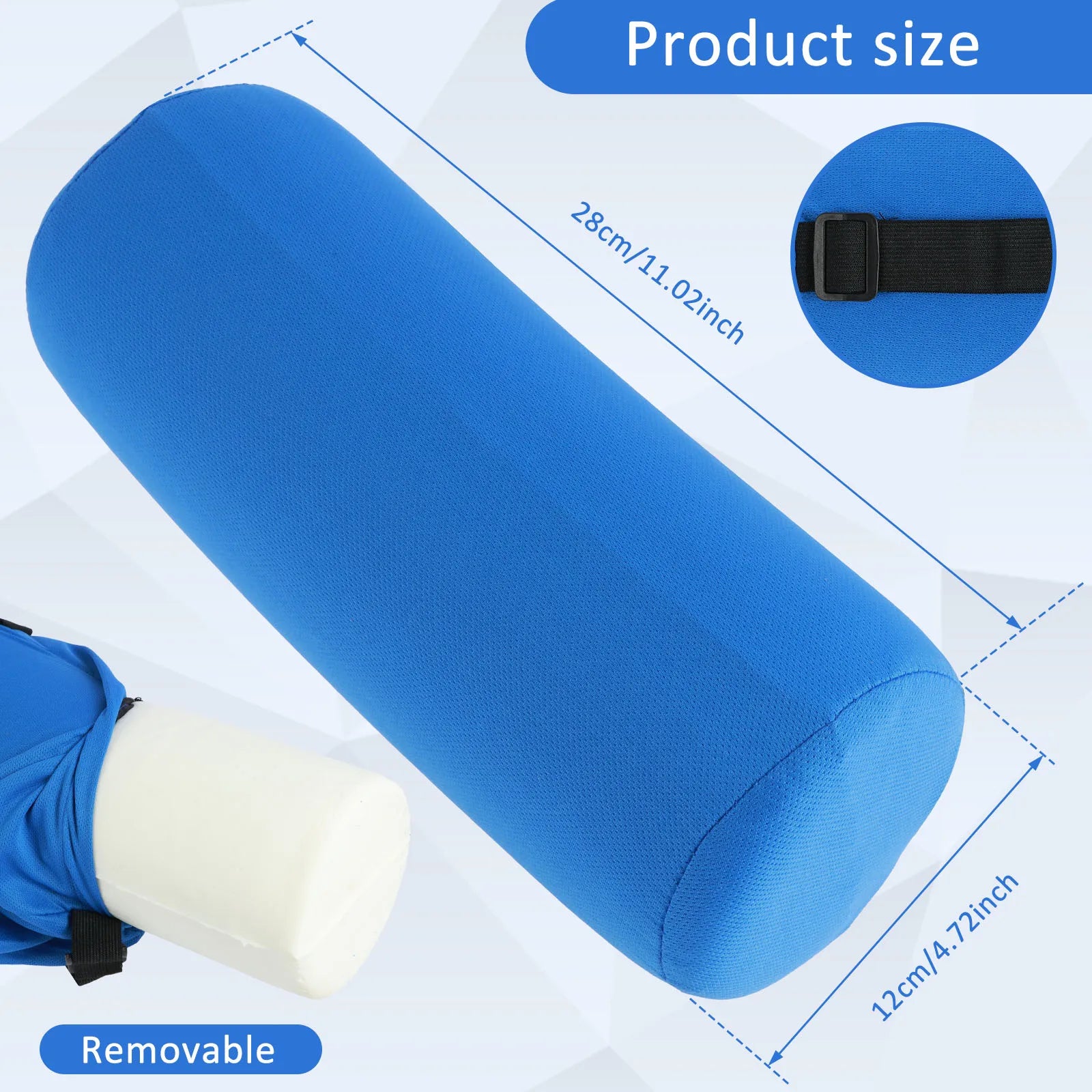 1/2Pcs Lumbar Support Roll Memory Foam Cylinder Bolster Pillow with Elastic Strap Ergonomic Lower Back Portable Travel Pillow