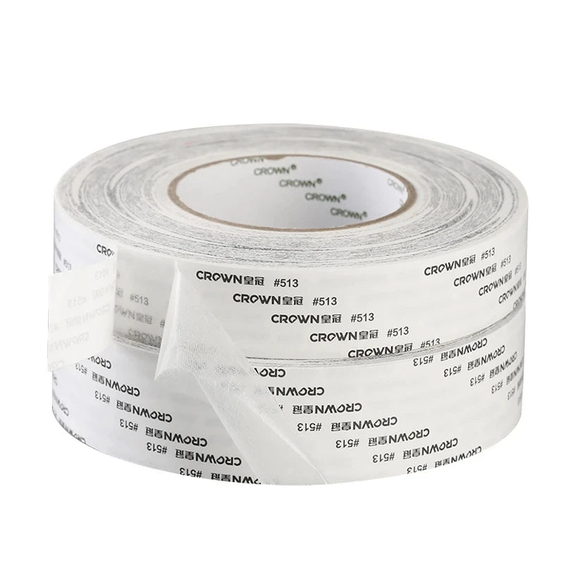 Crown 513 Double-Sided Tape High-Temperature Resistant Non-Woven Cotton Paper Transparent Adhesive Tape with High Viscosity