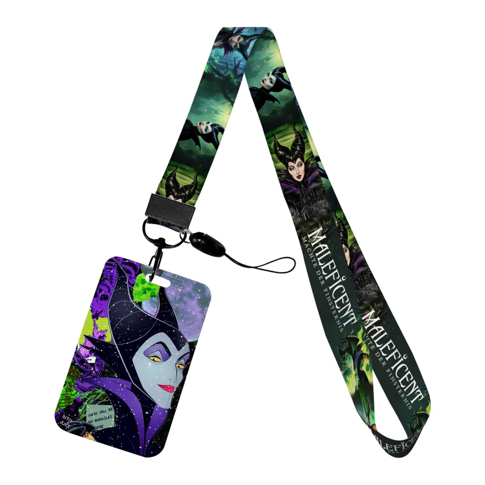 Disney Villains ID Badge Holder Neck Strap Pendant Door Card Holders Lanyards Girls Lanyard Student Kids Credential Holder