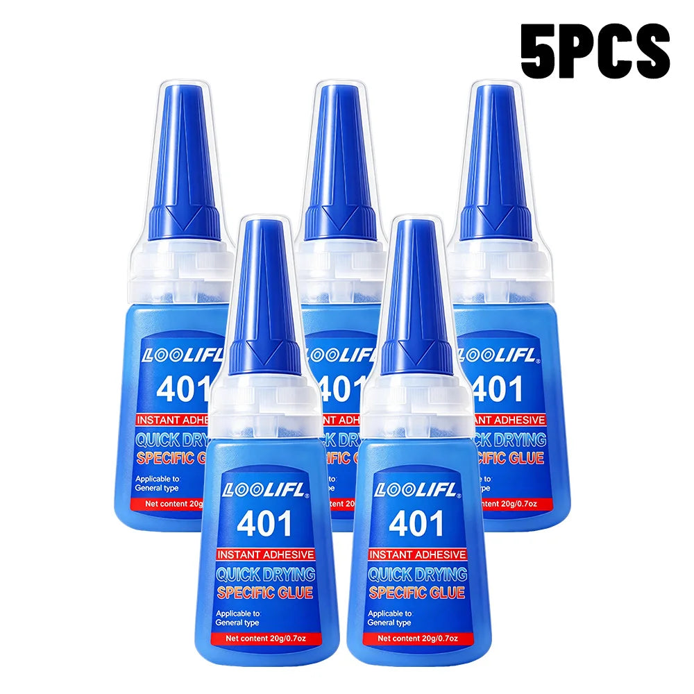 LOOLIFL 401 Clear Instant Super Glue Precise Tip Quick Dry Adhesive DIY Rhinestone Shoe Jewelry Fabric Handcraft Mending
