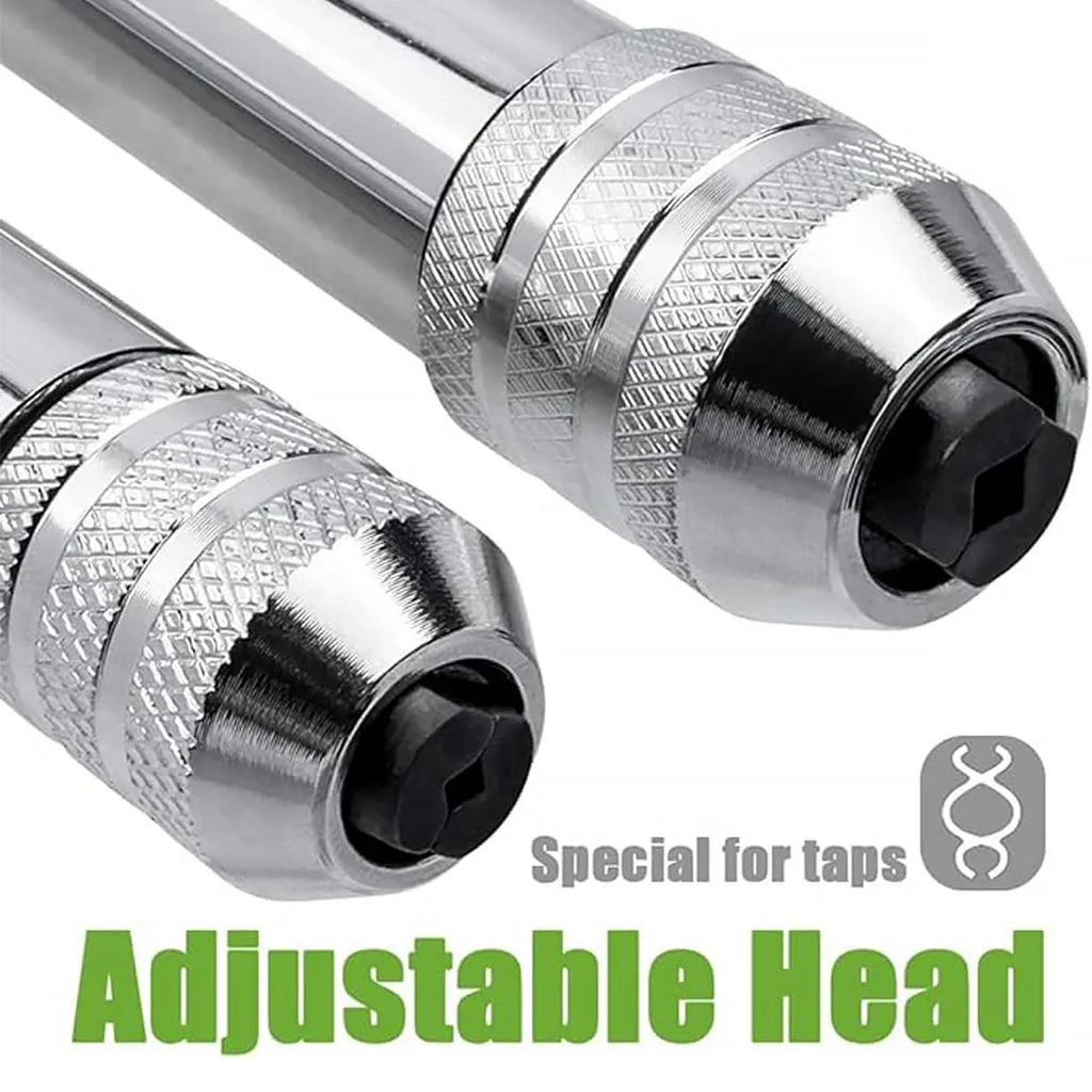 Ratchet T Handle Tap Wrench Machine Screw Thread Milling T-shape Taps Both Way Hand Tap Set Adjustable Manual Tapping for Home U